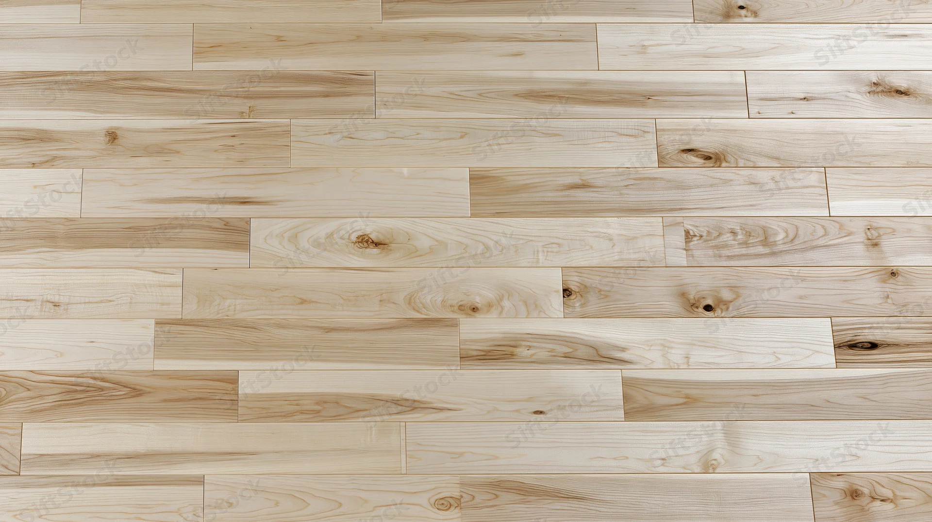 Light blonde hardwood floor planks arranged in horizontal rows filling the frame