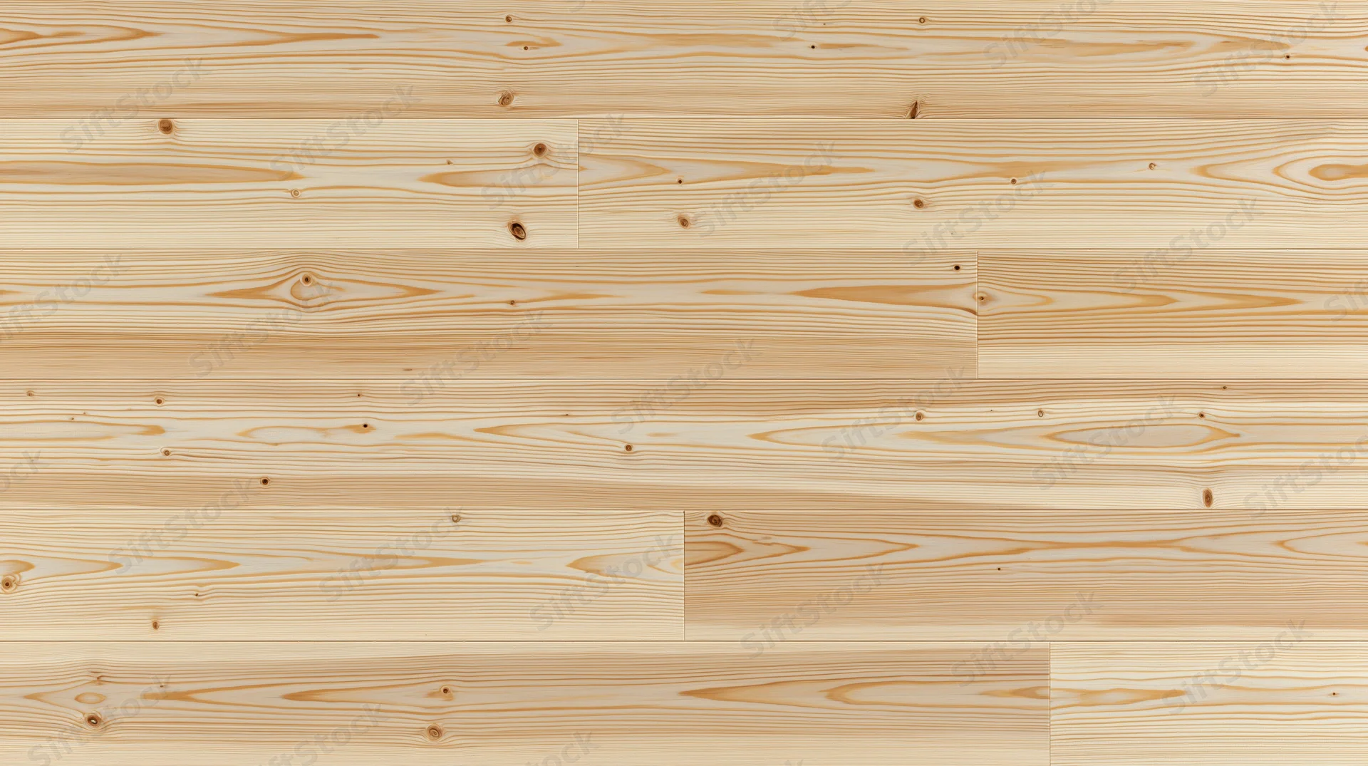 Horizontal light blonde pine hardwood floor planks forming a seamless wooden surface