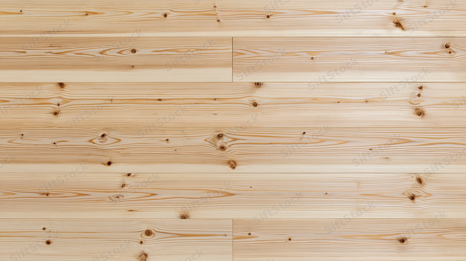 Horizontal light blonde pine hardwood floor planks forming a seamless wooden surface