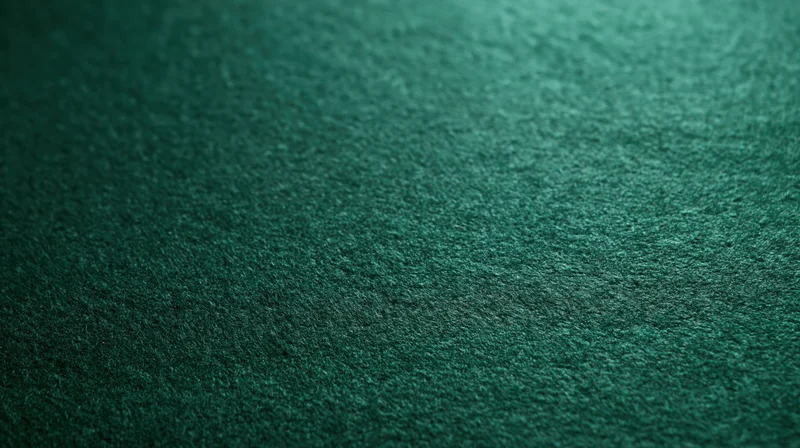 Close-up of deep emerald green felt fabric with textured surface and soft lighting