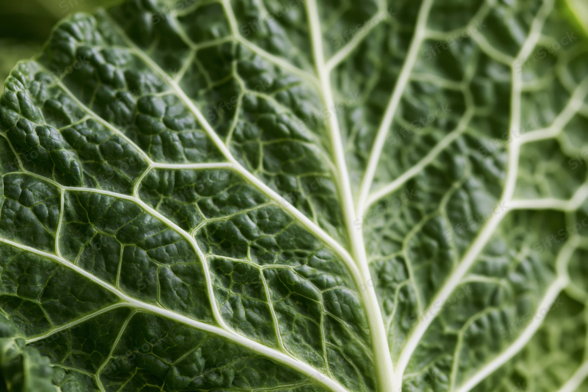 Close-up of a green leaf showing detailed veins and texture