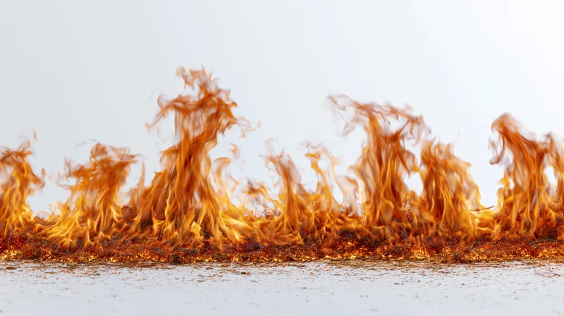 Wide horizontal wall of flames burning low to the ground
