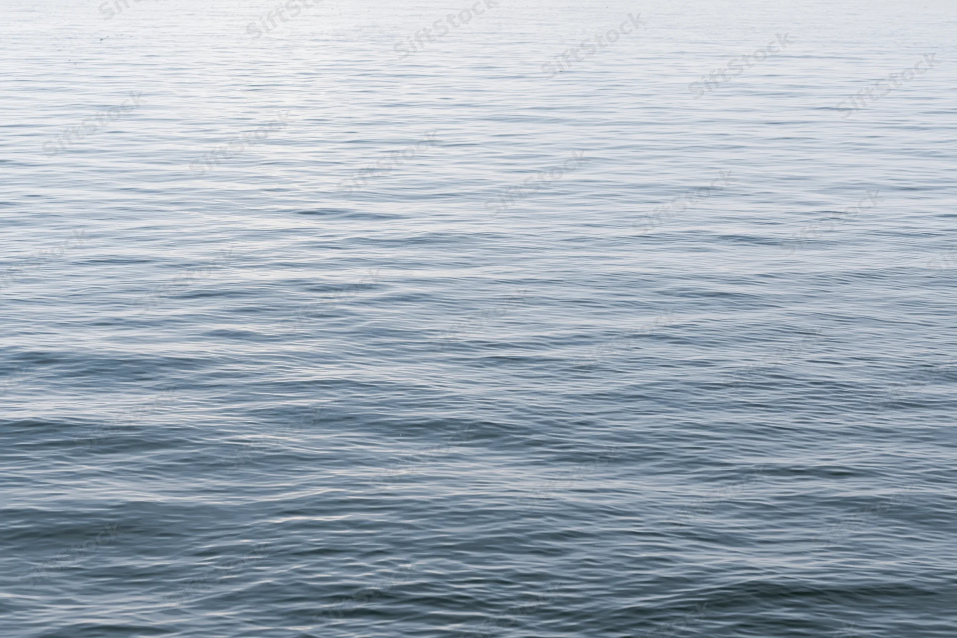 Calm ocean surface with gentle ripples under soft light