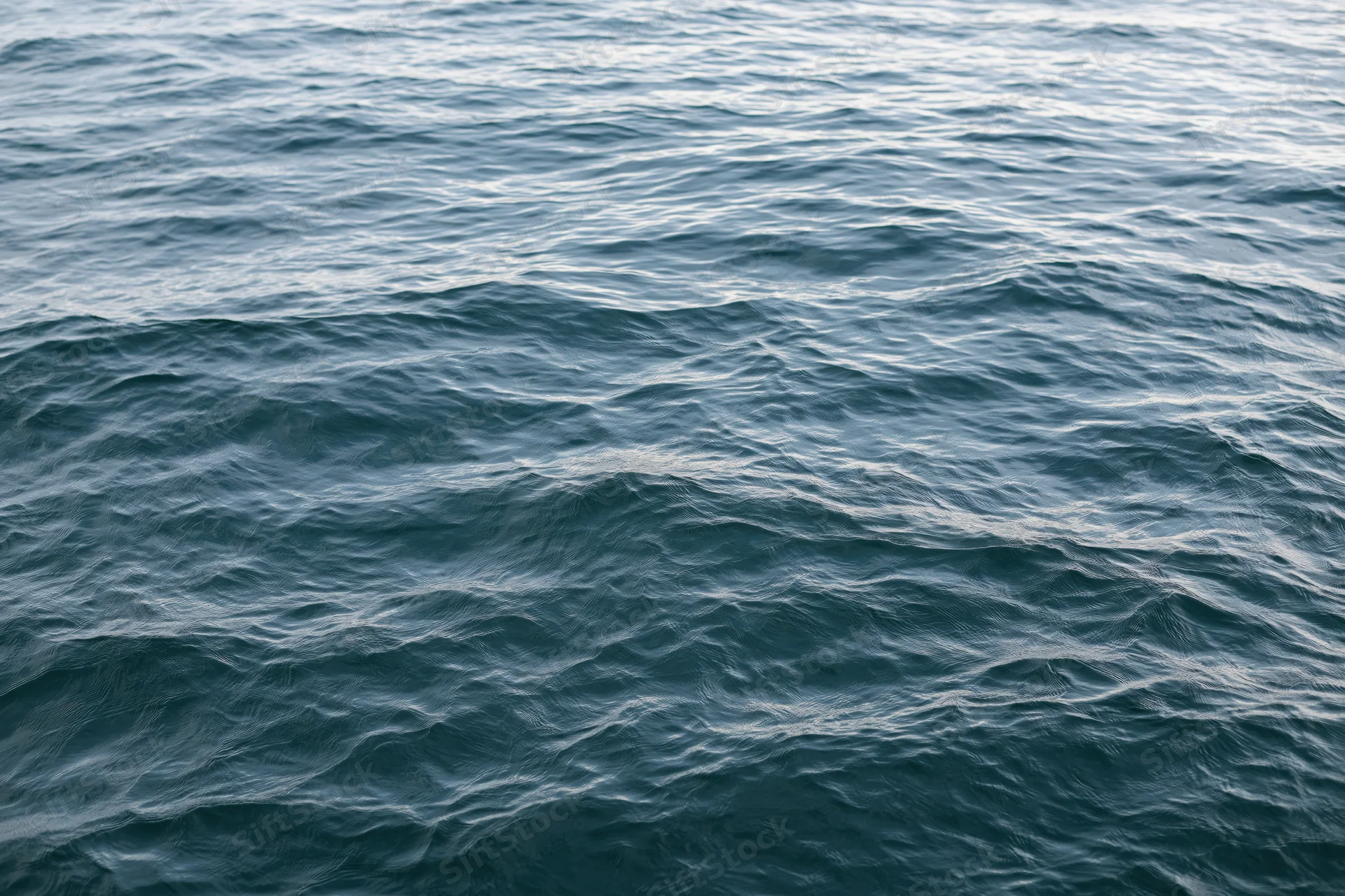 Calm ocean surface with gentle waves and ripples under daylight