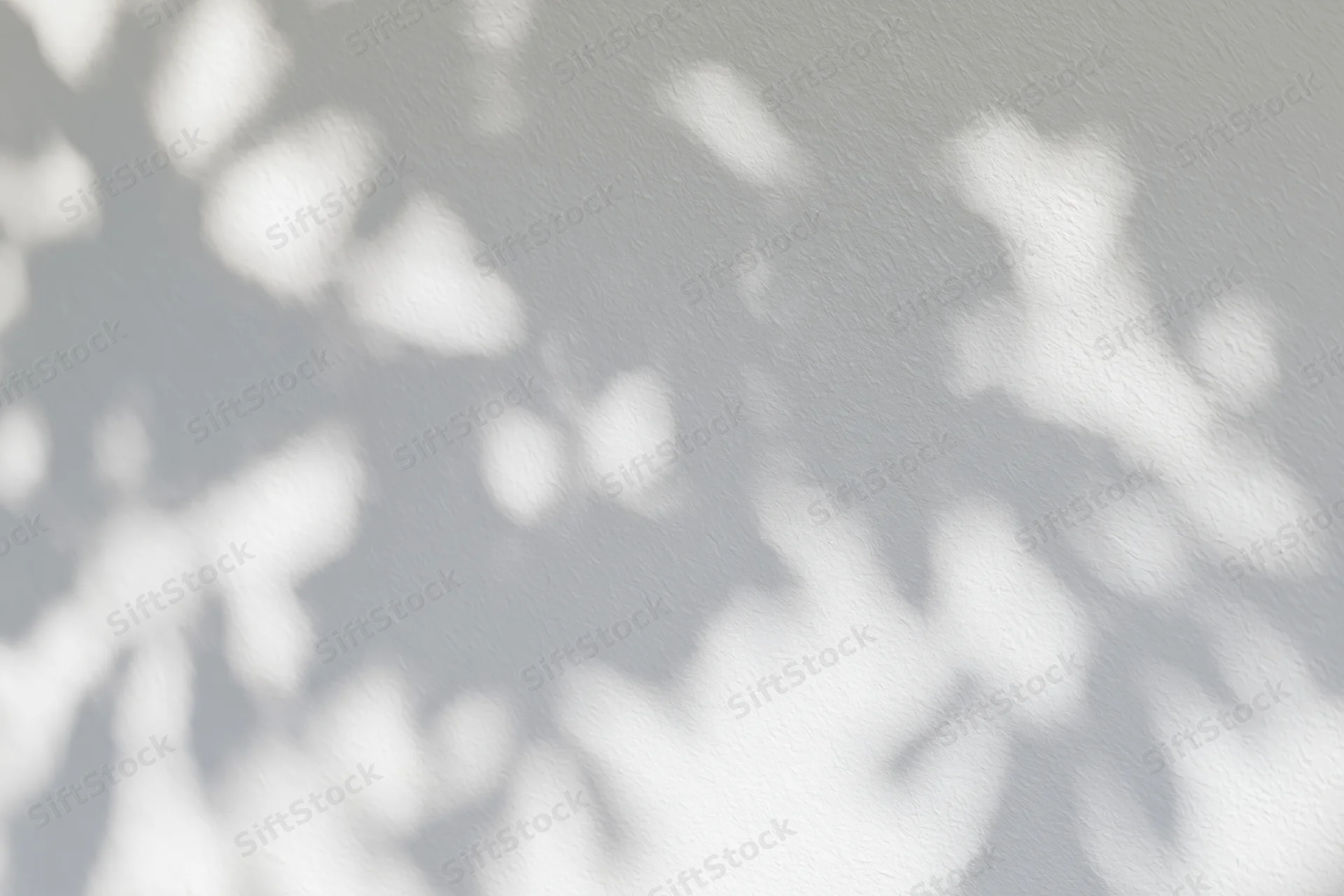 Dappled sunlight filtering through leaves casting soft shadows on a textured wall