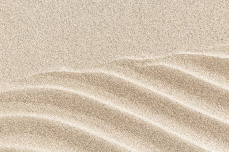 Rippled sand surface with parallel waves under even light