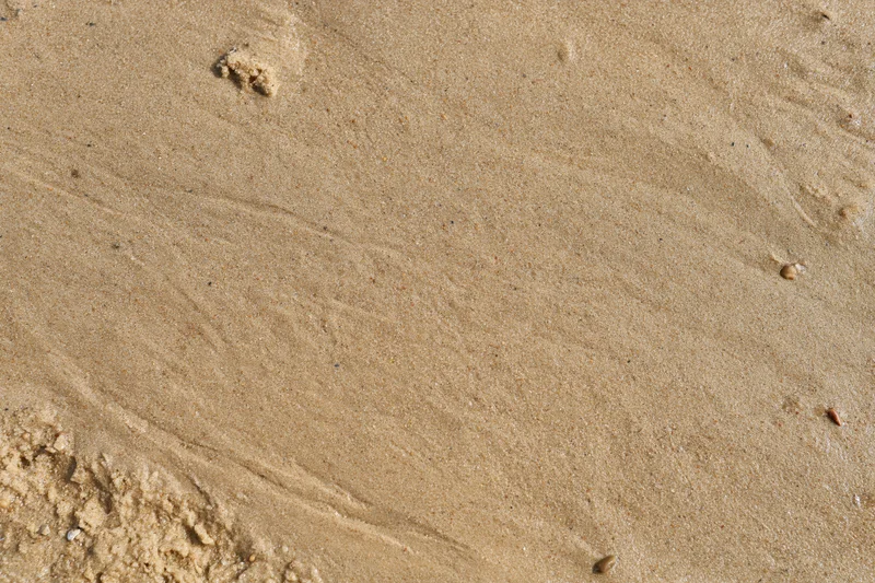 Close-up of smooth wet sand on a beach surface