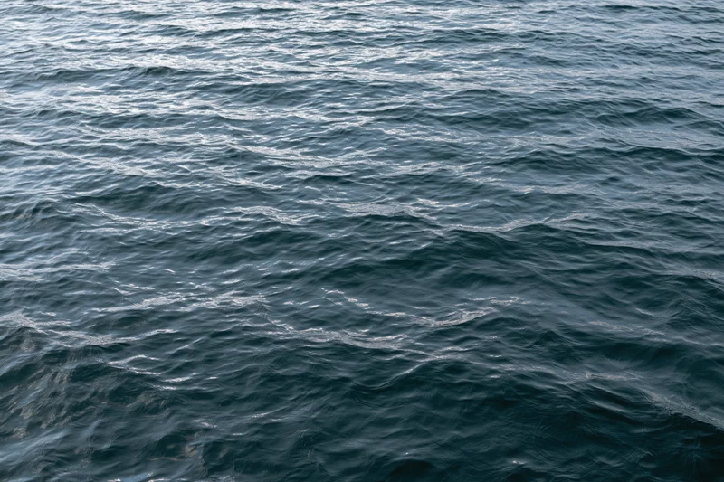 Gently rippling ocean surface viewed from above