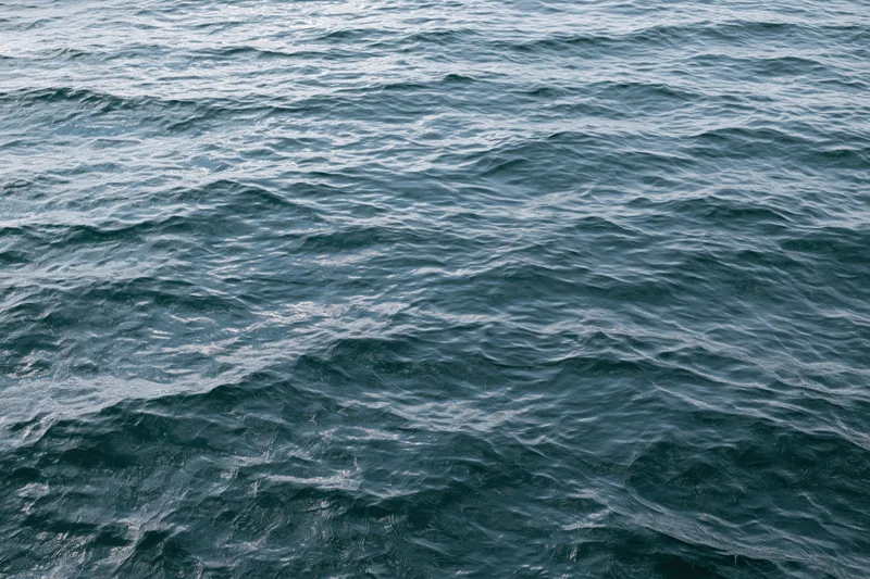 Gently rippling ocean surface viewed from above