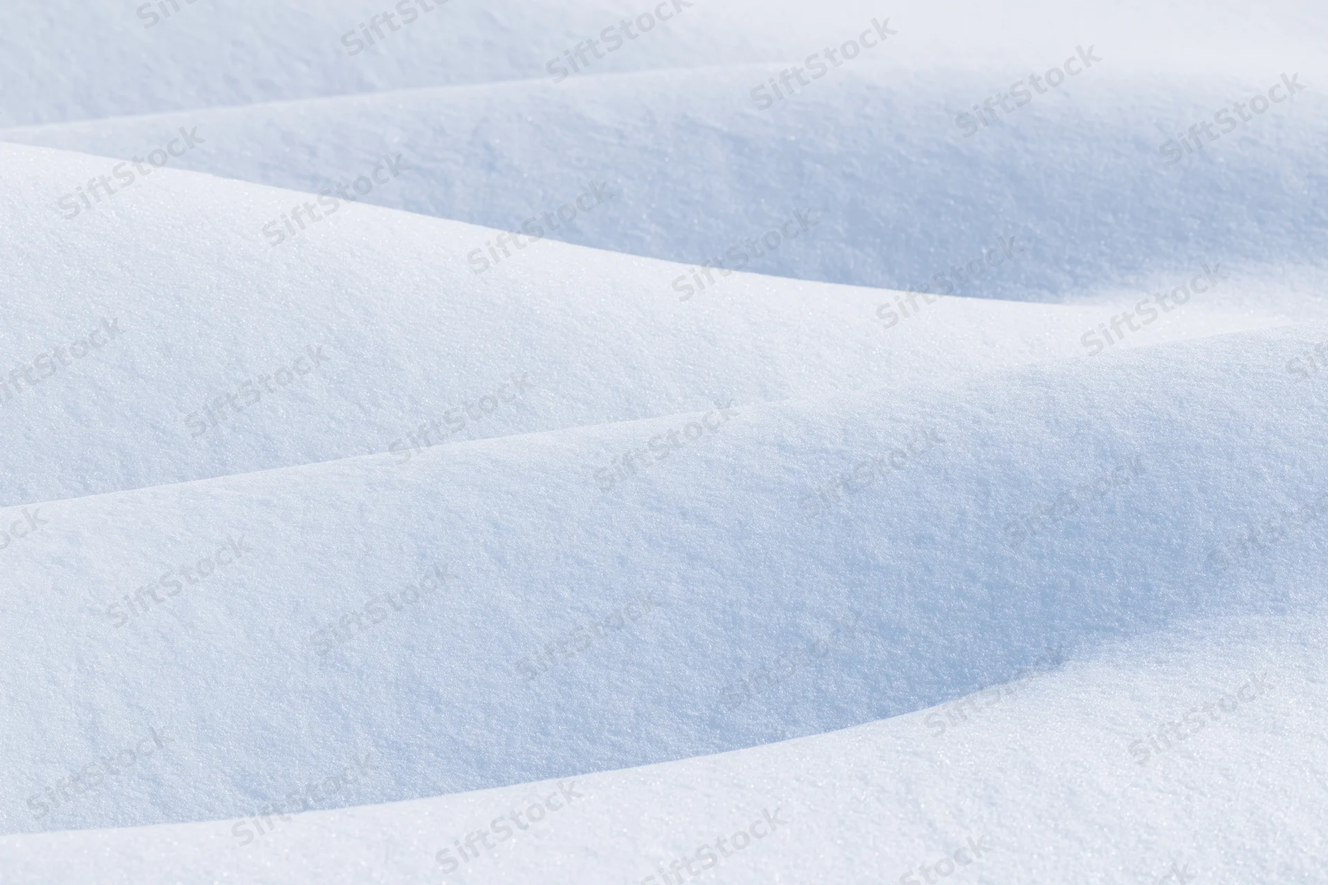 Smooth undulating snow drifts in a winter landscape