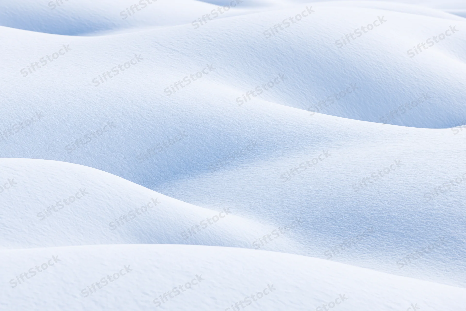 Smooth snow drifts forming gentle undulations across a winter landscape