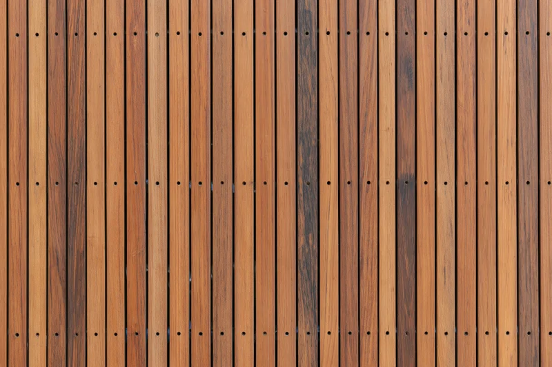 Vertical wooden slats arranged tightly in a flat surface