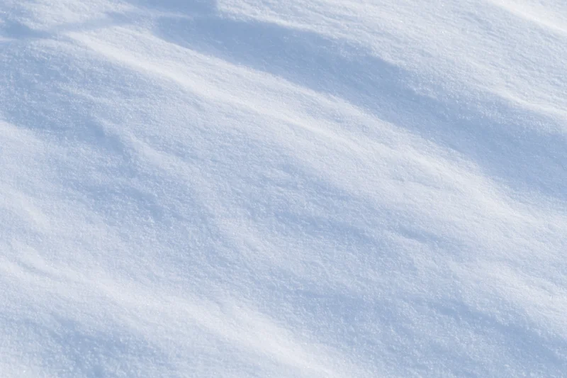 Undisturbed snow surface filling the frame with soft texture and light shadows