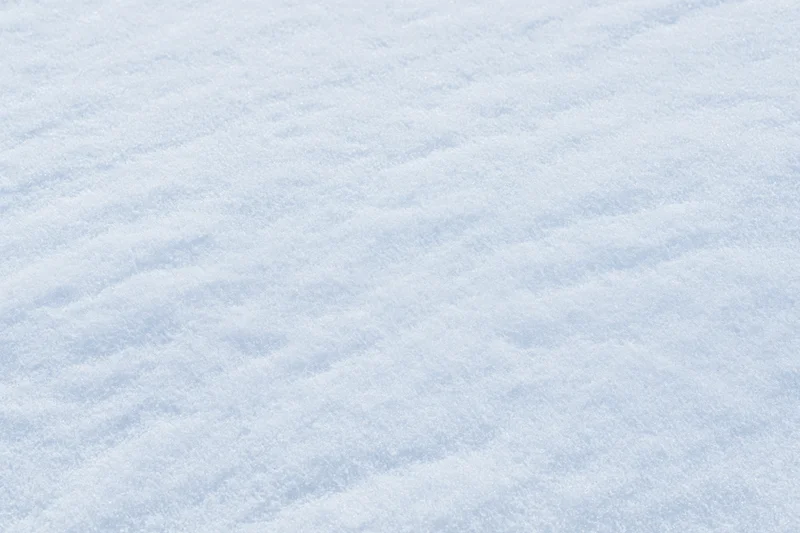 Undisturbed snow surface covering the ground in winter