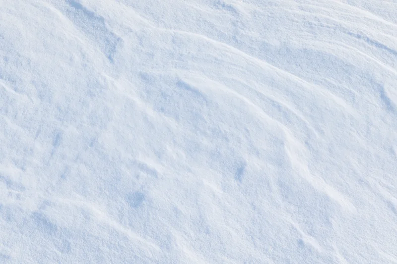 Undisturbed snow surface with soft ripples and texture filling the frame