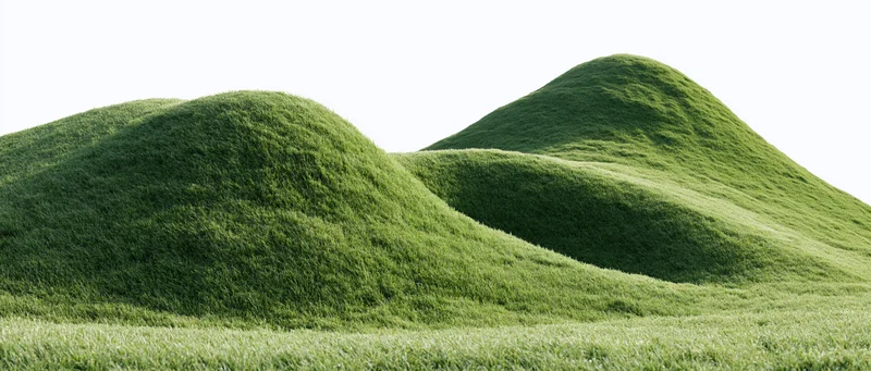 Gently rolling grass-covered hills in a natural landscape