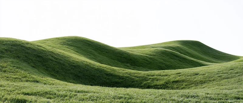 Gently rolling grass-covered hills with smooth undulating curves