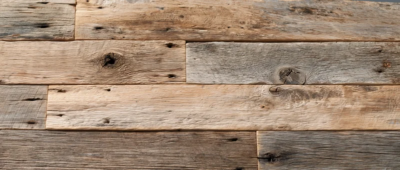 Reclaimed barn wood paneling arranged horizontally as a textured wall surface