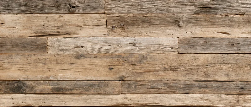 Reclaimed barn wood paneling arranged horizontally as a textured wall surface