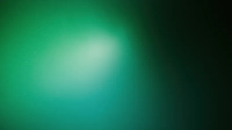 Smooth green to teal gradient background with soft light glow and grainy texture