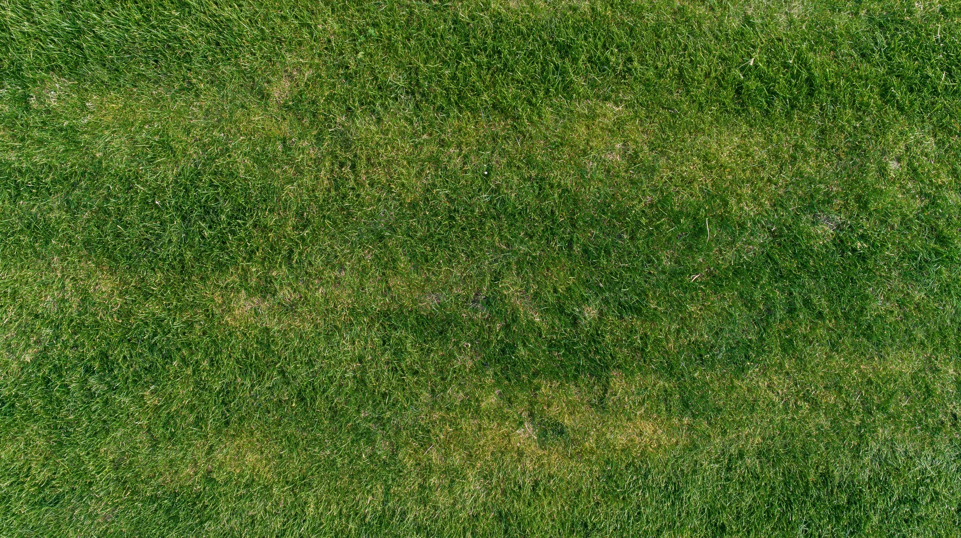 Aerial top-down view of a flat mowed grass field filling the frame