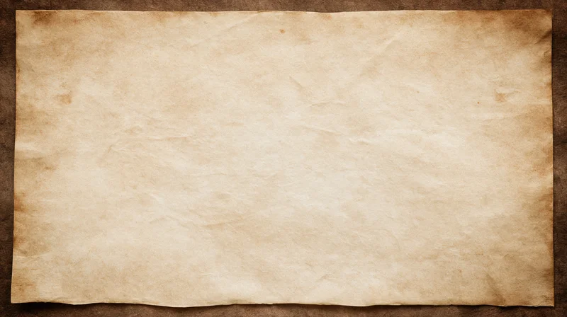 Aged parchment paper sheet laid flat filling the frame