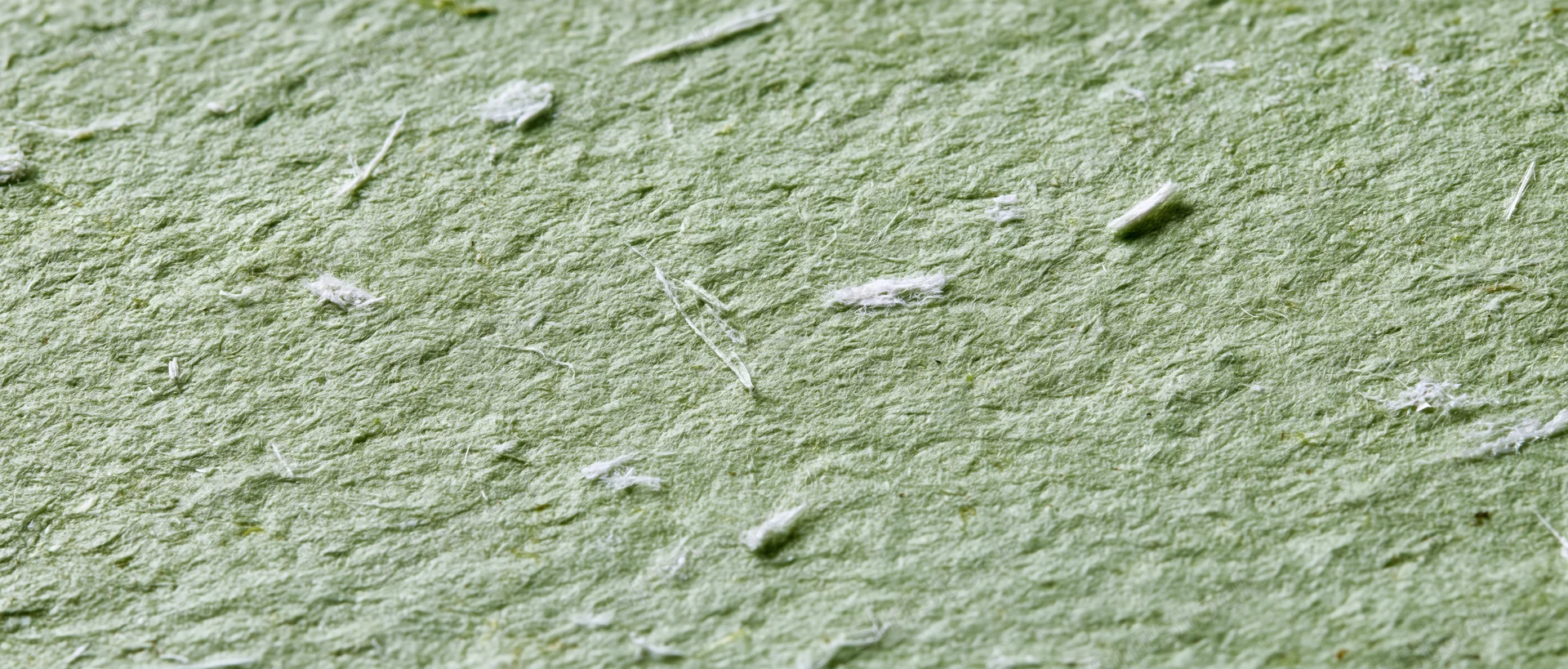 Close-up of sage green handmade paper texture with visible fibers and natural surface detail