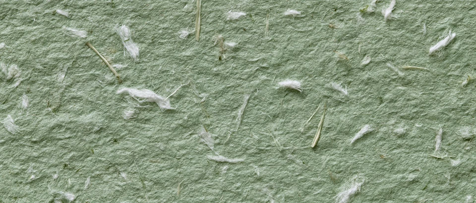 Close-up of sage green handmade paper texture with visible fibers and natural imperfections
