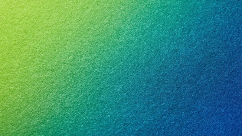 Smooth gradient surface transitioning from bright green to deep blue with textured finish