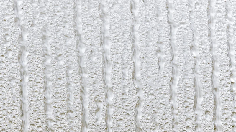 Water droplets and streaks on a clean glass surface