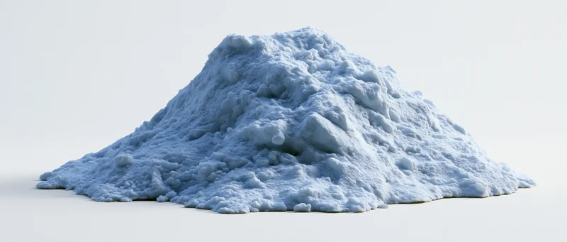 A large mound of snow piled on a flat white surface