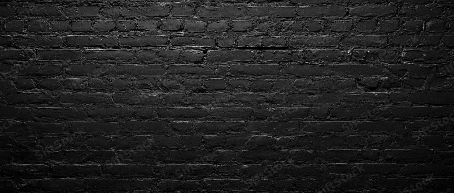 Black-painted brick wall filling the frame as a textured background