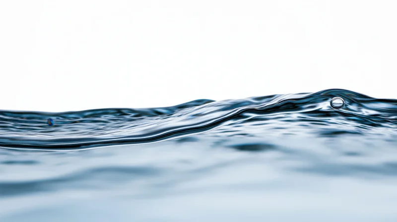 Close-up of rippling water surface with bubbles against white background