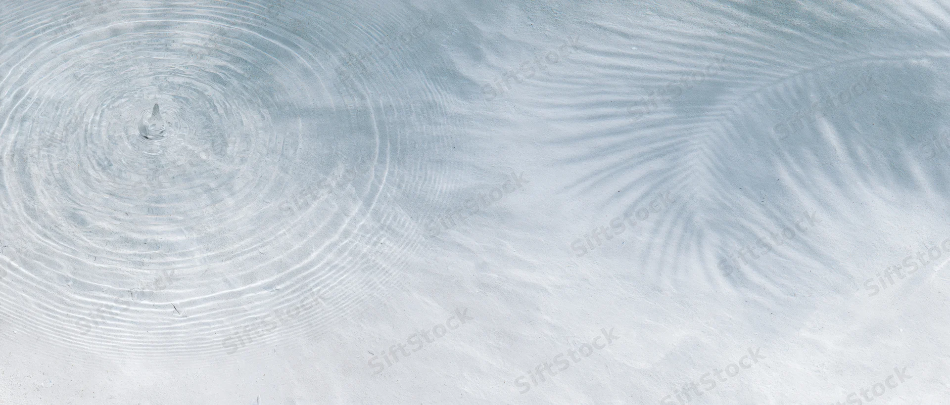 Concentric ripples spreading across shallow clear water surface from a droplet impact