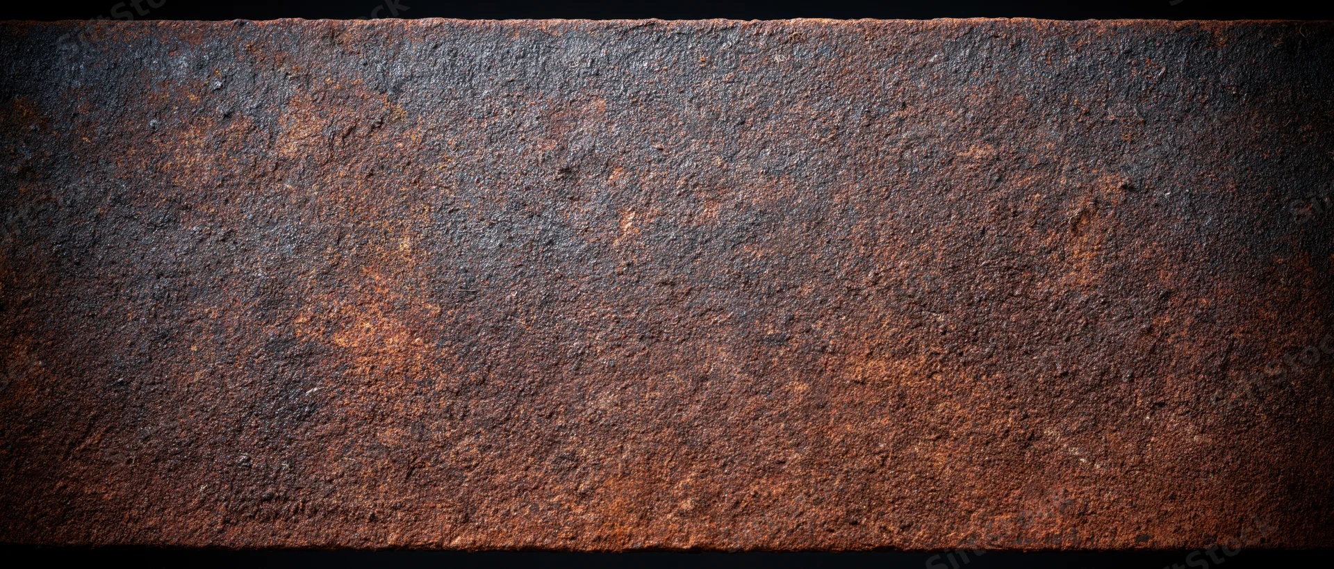 Close-up of heavily corroded steel sheet surface with rust and weathered texture