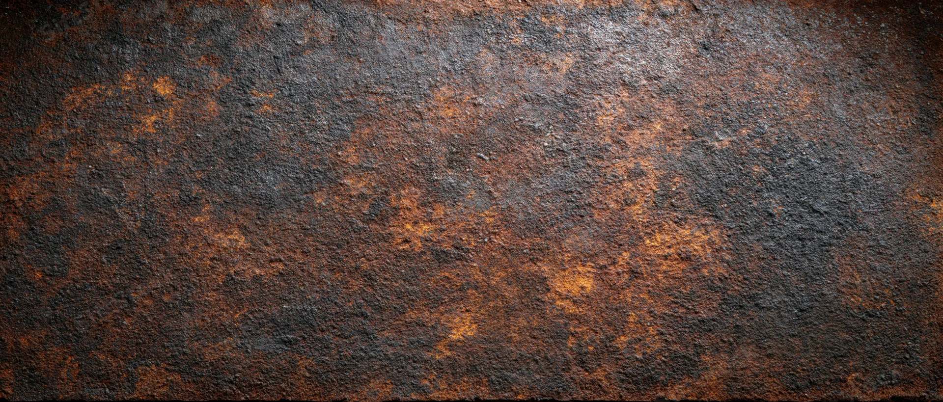 Close-up of heavily corroded steel sheet surface with rust and weathered texture