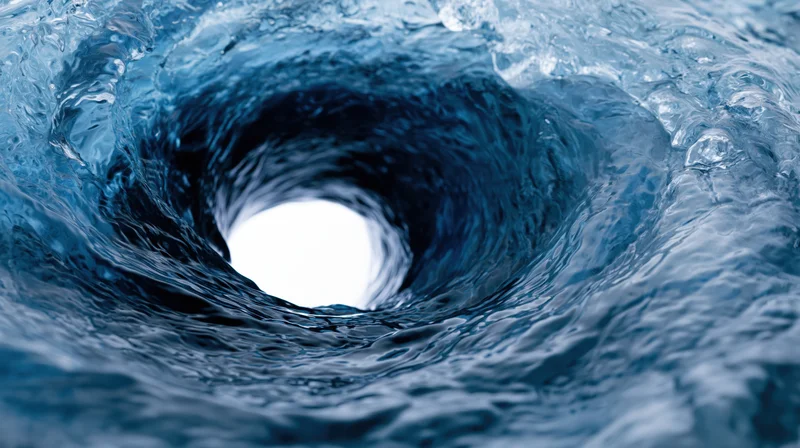 Swirling blue water forming a vortex with light at the center