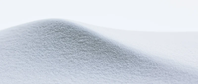 Close-up of smooth snow surface forming a gentle curve under soft light