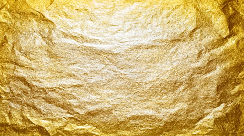 Crumpled gold foil sheet filling the frame as a textured background