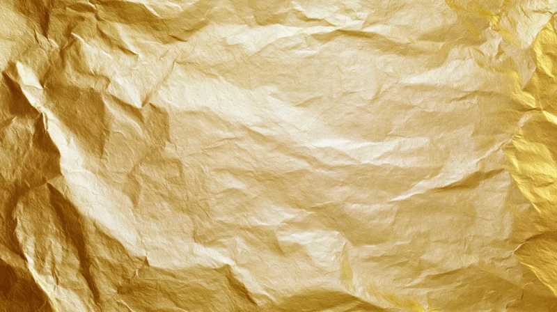 Crumpled gold foil sheet filling the frame as a textured background