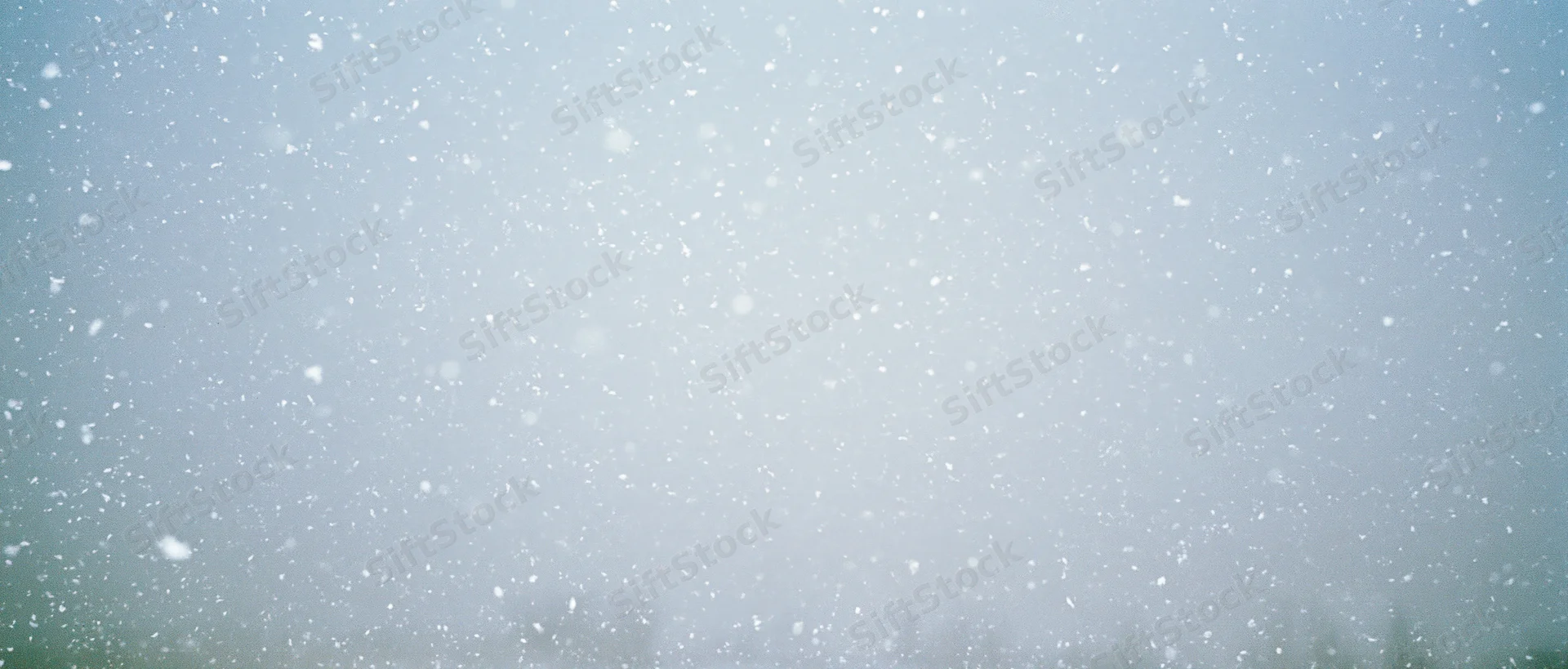 Snow falling mid-air in an outdoor winter scene with overcast sky and soft light
