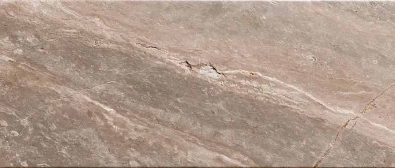Close-up of a polished beige stone tile surface with natural veining and texture