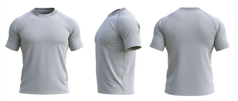 Light grey athletic fitted short-sleeve jersey shown front side and back views on white background