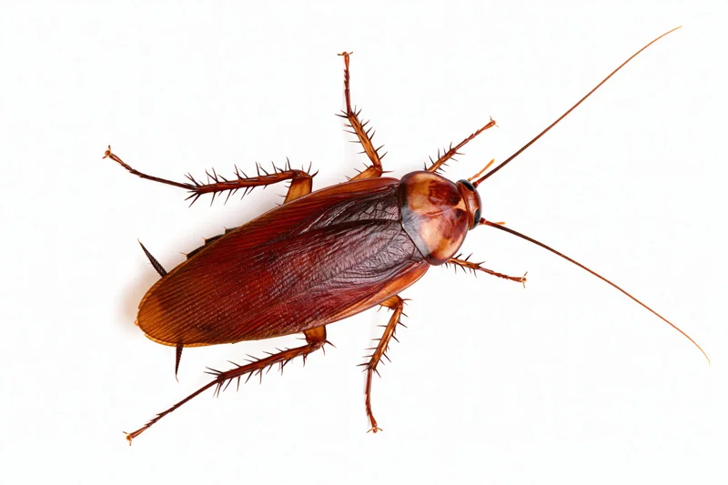 American cockroach specimen isolated on white background