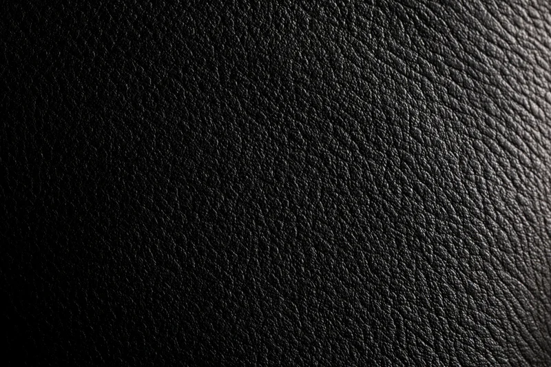 Close-up of black leather texture with visible grain and subtle sheen
