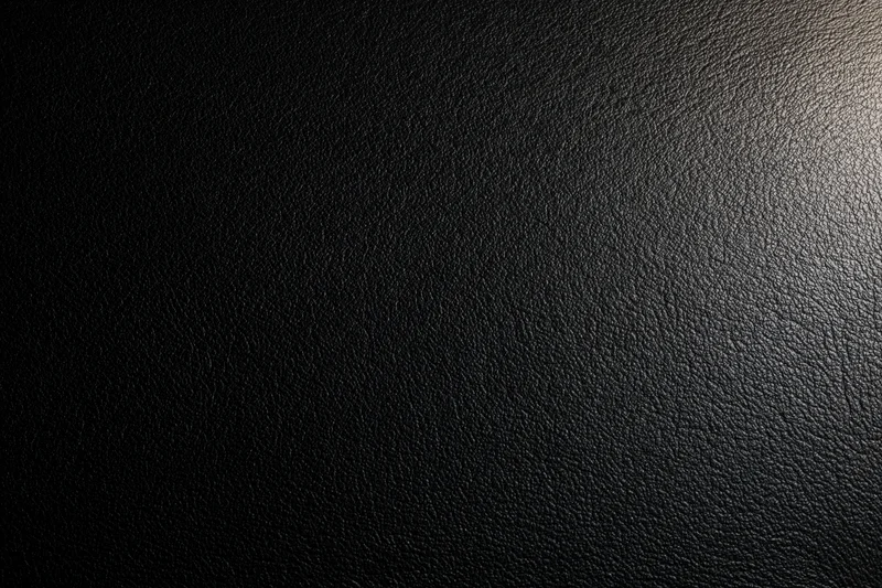Close-up of black leather surface texture with visible grain pattern