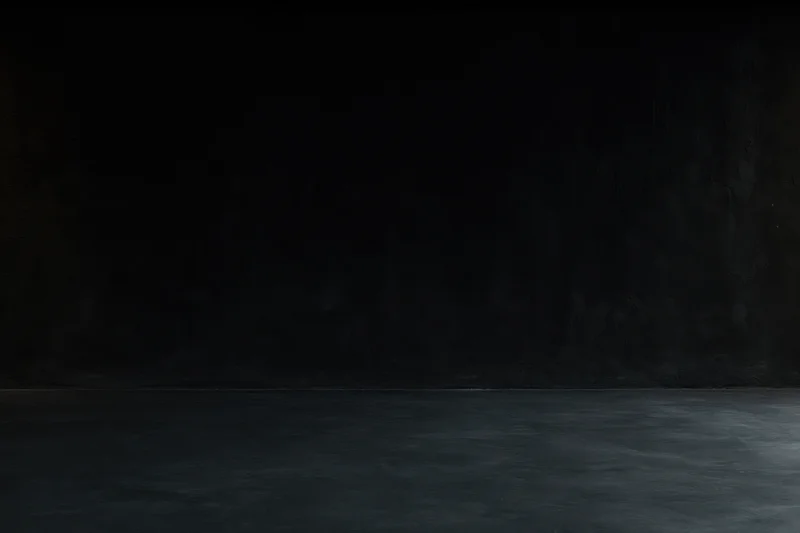 Dark empty room with textured concrete wall and smooth floor