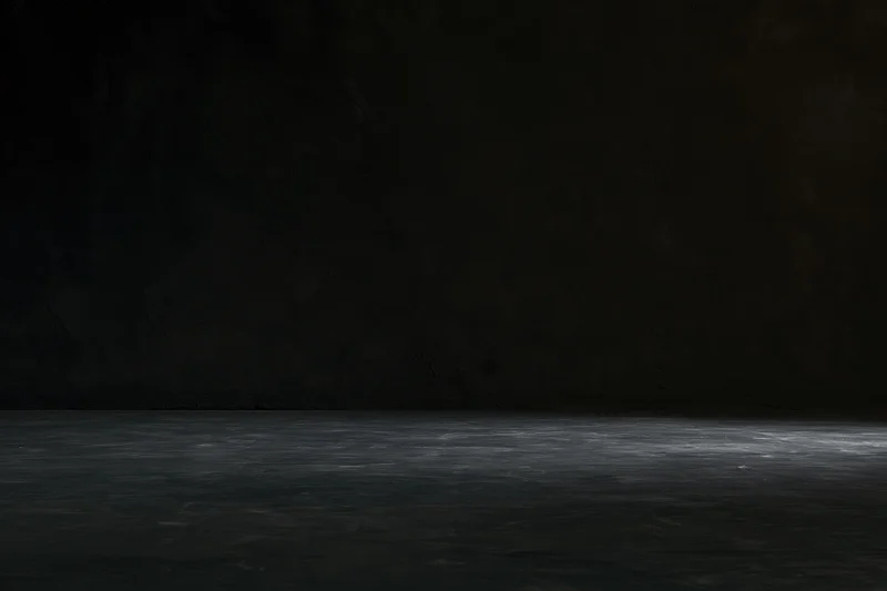 Dark empty room with rough concrete wall and floor