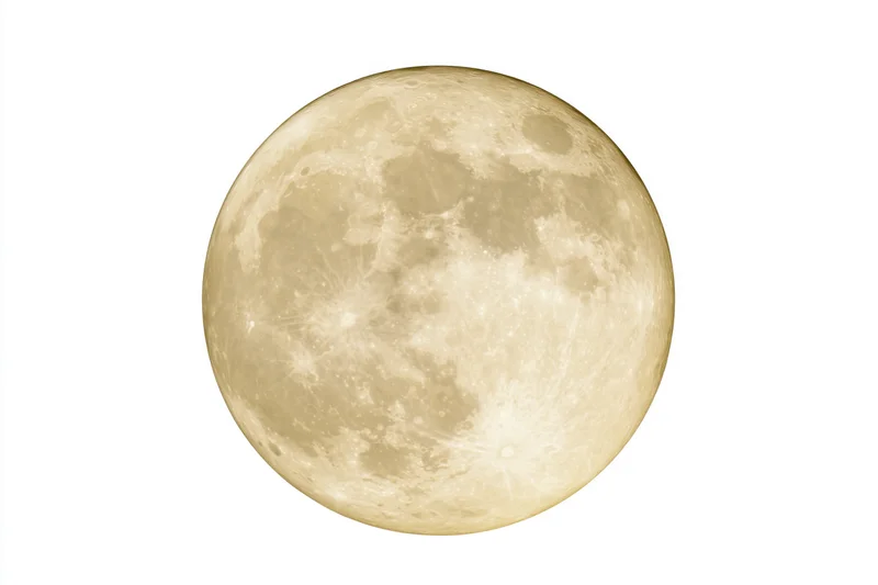 Full moon centered against a plain white background
