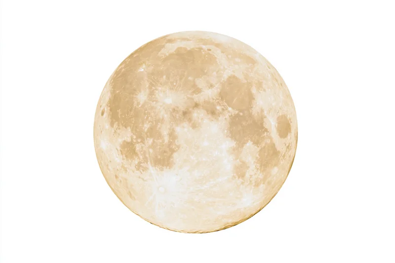 Full moon centered against plain white background